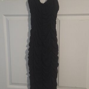 Rolla Coster Black Ruched Midi Dress